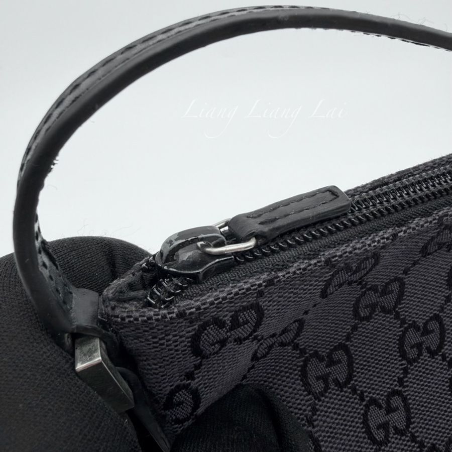 GUCCI 古馳 GG Canvas 黑色緹花迷你手拿包|手提包-12