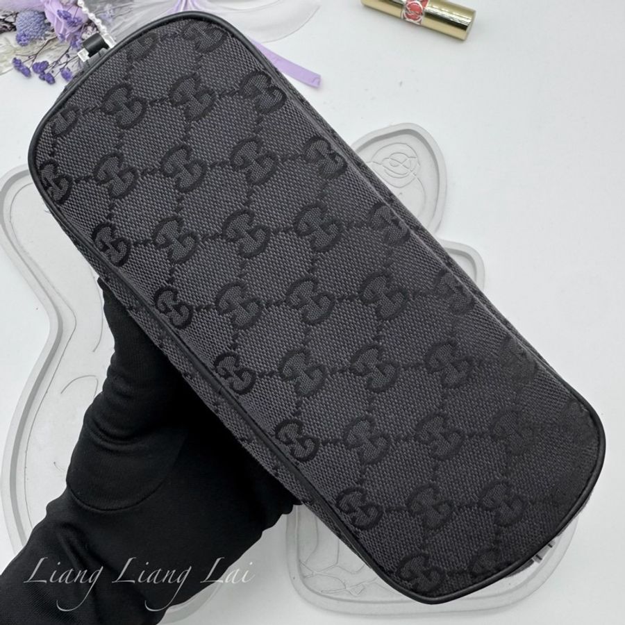 GUCCI 古馳 GG Canvas 黑色緹花迷你手拿包|手提包-14