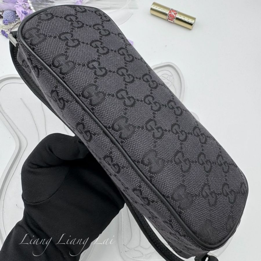 GUCCI 古馳 GG Canvas 黑色緹花迷你手拿包|手提包-16
