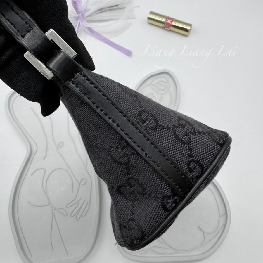 GUCCI 古馳 GG Canvas 黑色緹花迷你手拿包|手提包-18