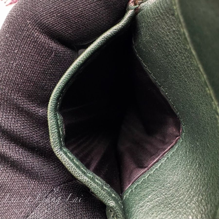 GUCCI 古馳 Guccissima 壓紋牛皮墨綠色對開短夾-10