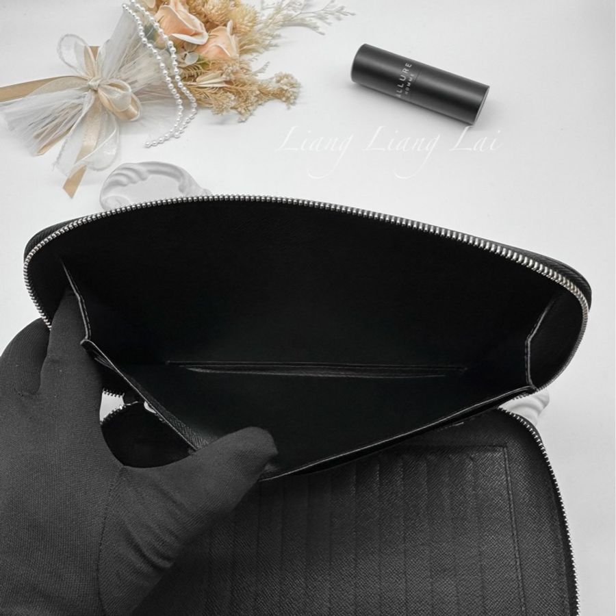 LOUIS VUITTON LV Taïga Zippy Organizer 灰黑色拉鍊手拿長夾|商務收納夾-5
