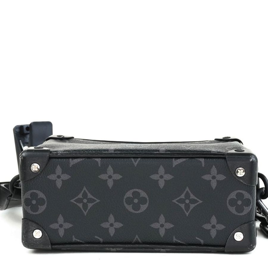 KÉSH 凱仕精品|近全新 Louis Vuitton Mini Soft Trunk 黑灰老花斜背包|LV Monogram 迷你硬箱包|黑色五金鏈條包-6