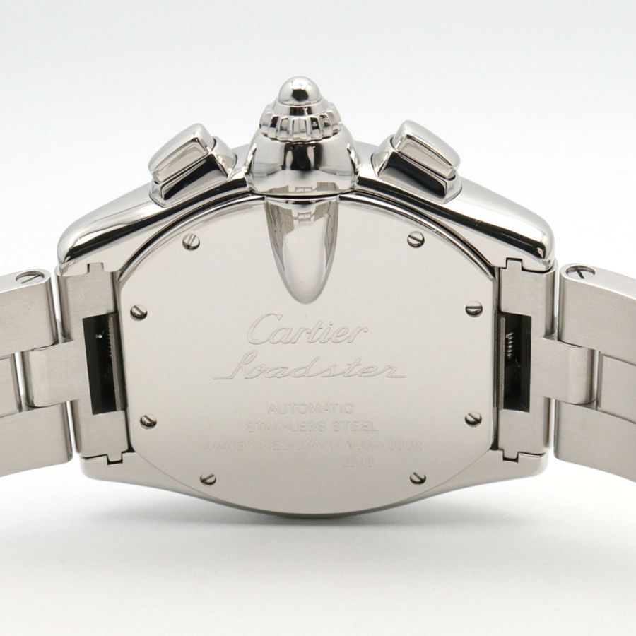 卡地亞 Roadster Chrono LM 腕錶,不鏽鋼材質,男款,銀色,W62019X6-4