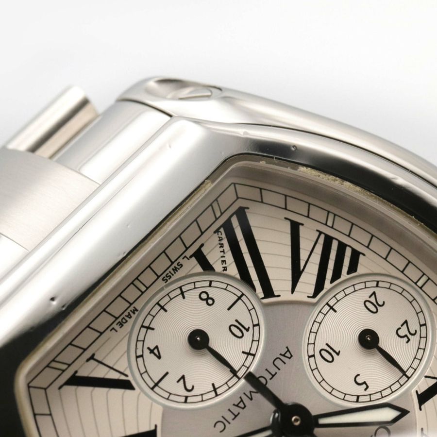 卡地亞 Roadster Chrono LM 腕錶,不鏽鋼材質,男款,銀色,W62019X6-13