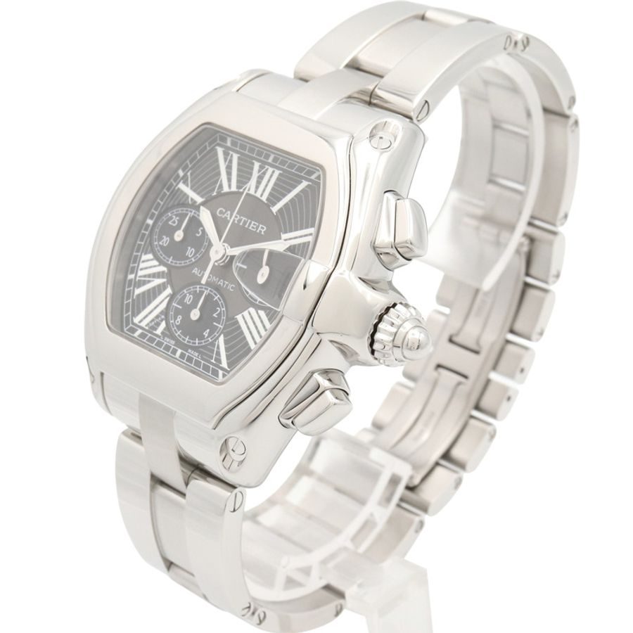 卡地亞 Roadster Chronograph XL 腕錶,不鏽鋼材質,男款,黑色 (W62020X6)-1