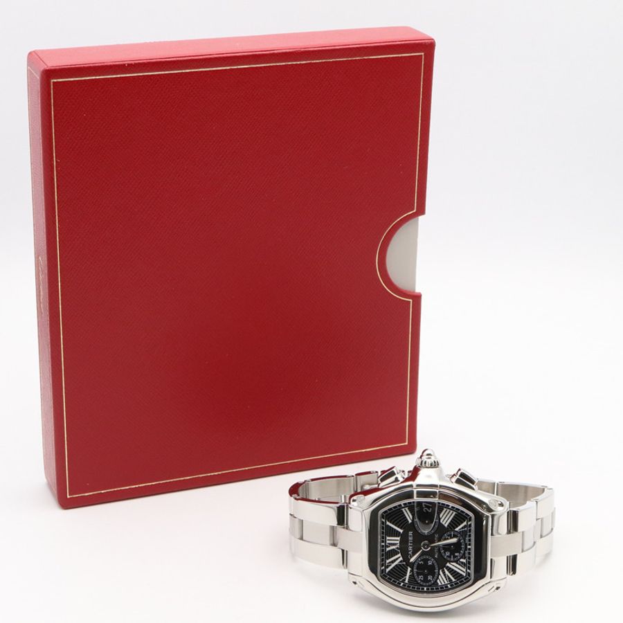 卡地亞 Roadster Chronograph XL 腕錶,不鏽鋼材質,男款,黑色 (W62020X6)-9