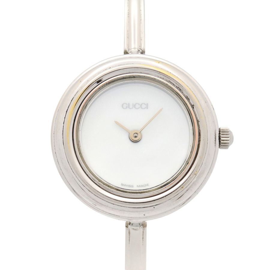Gucci GUCCI 可更換錶圈女士腕錶,不鏽鋼材質,白色,11/12.2英寸-0