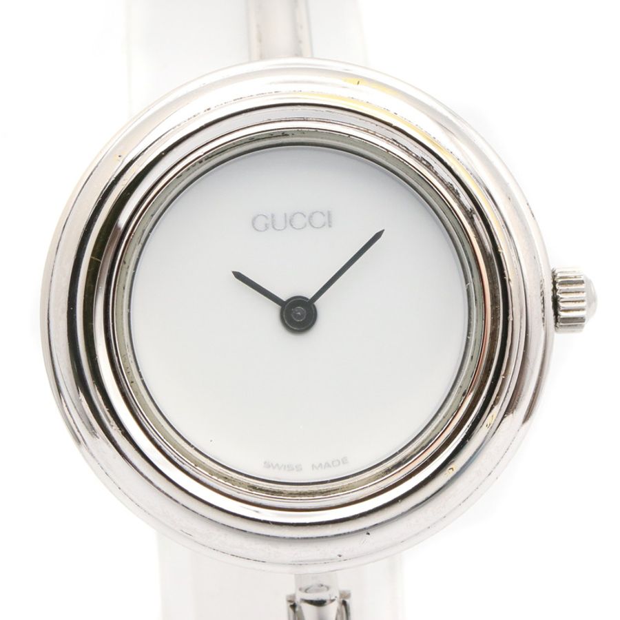 Gucci GUCCI 可更換錶圈女士腕錶,不鏽鋼材質,白色,11/12.2英寸-2