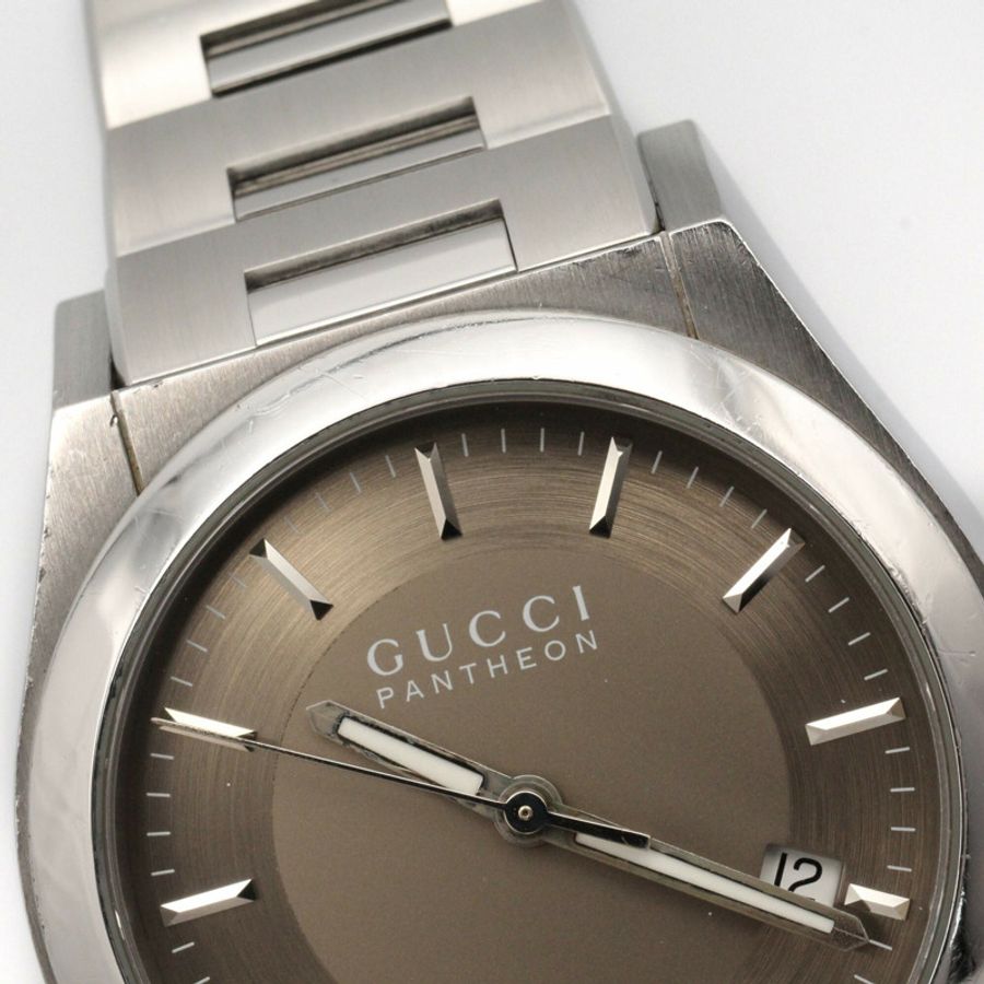 Gucci Pantheon腕錶,不鏽鋼材質,男款,棕色,115.4-11