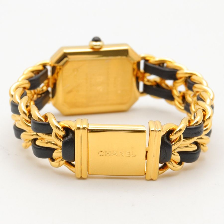 香奈兒 (Chanel) CHANEL Première S 女士腕錶,鍍金 (GP),皮革錶帶,黑色,H0001-4
