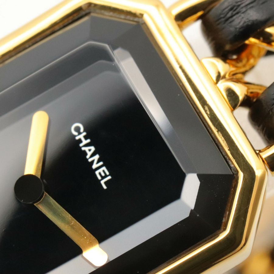 香奈兒 (Chanel) CHANEL Première S 女士腕錶,鍍金 (GP),皮革錶帶,黑色,H0001-8