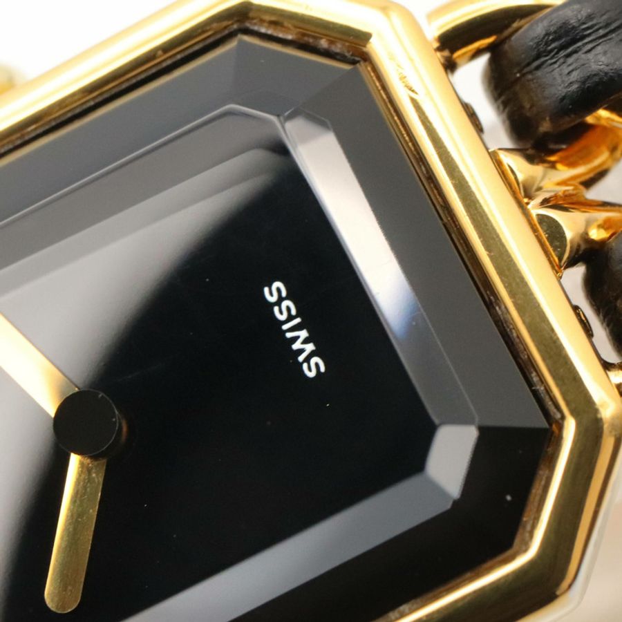 香奈兒 (Chanel) CHANEL Première S 女士腕錶,鍍金 (GP),皮革錶帶,黑色,H0001-9