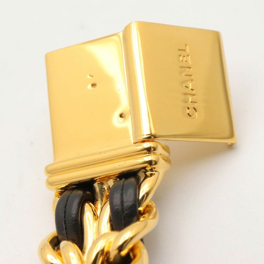 香奈兒 (Chanel) CHANEL Première S 女士腕錶,鍍金 (GP),皮革錶帶,黑色,H0001-12