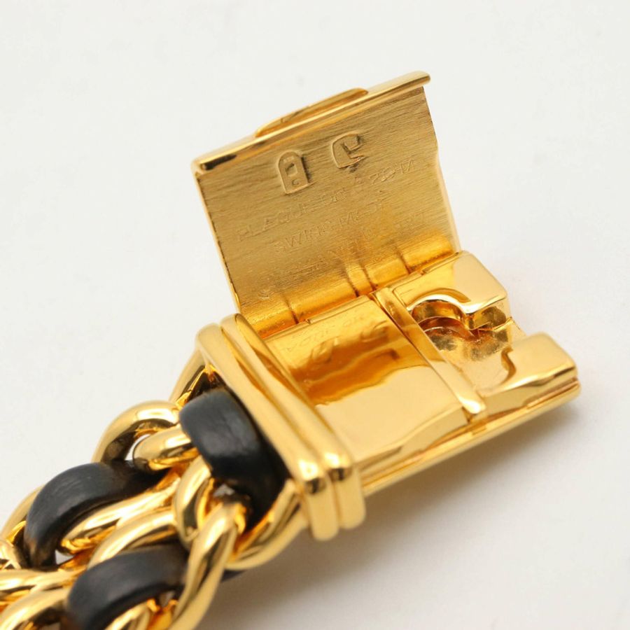 香奈兒 (Chanel) CHANEL Première S 女士腕錶,鍍金 (GP),皮革錶帶,黑色,H0001-13