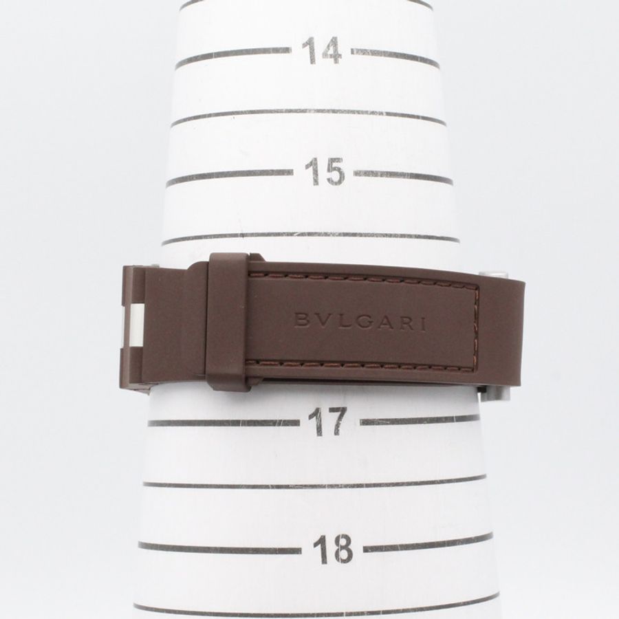 寶格麗 (Bulgari) BVLGARI 鋁製 GMT 腕錶,橡膠錶帶,鋁製錶殼,男士,棕色,BB40ATGMT-7