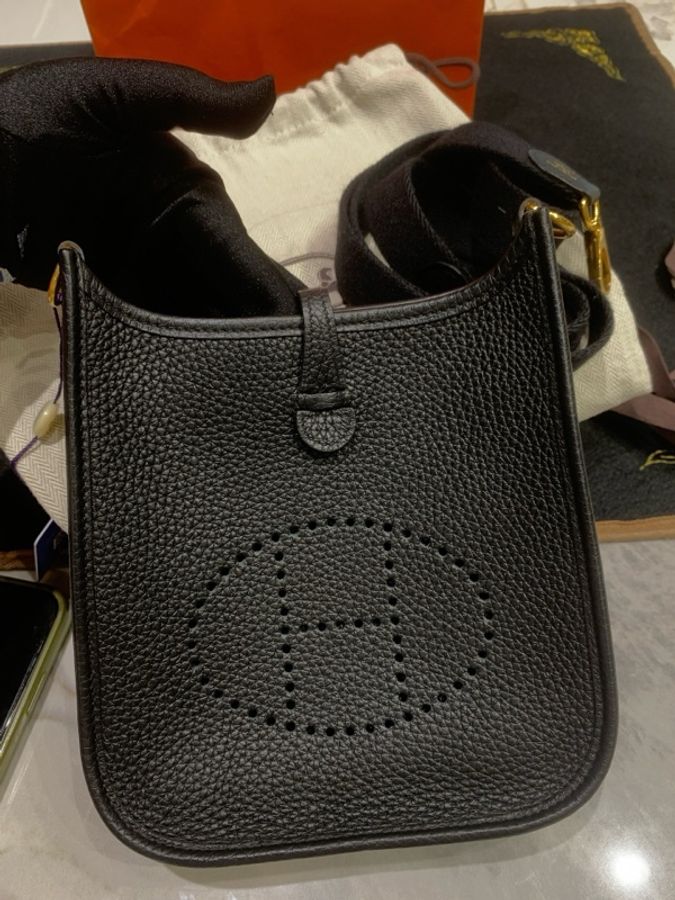 HERMES/愛馬仕 黑金伊芙琳 U刻-1