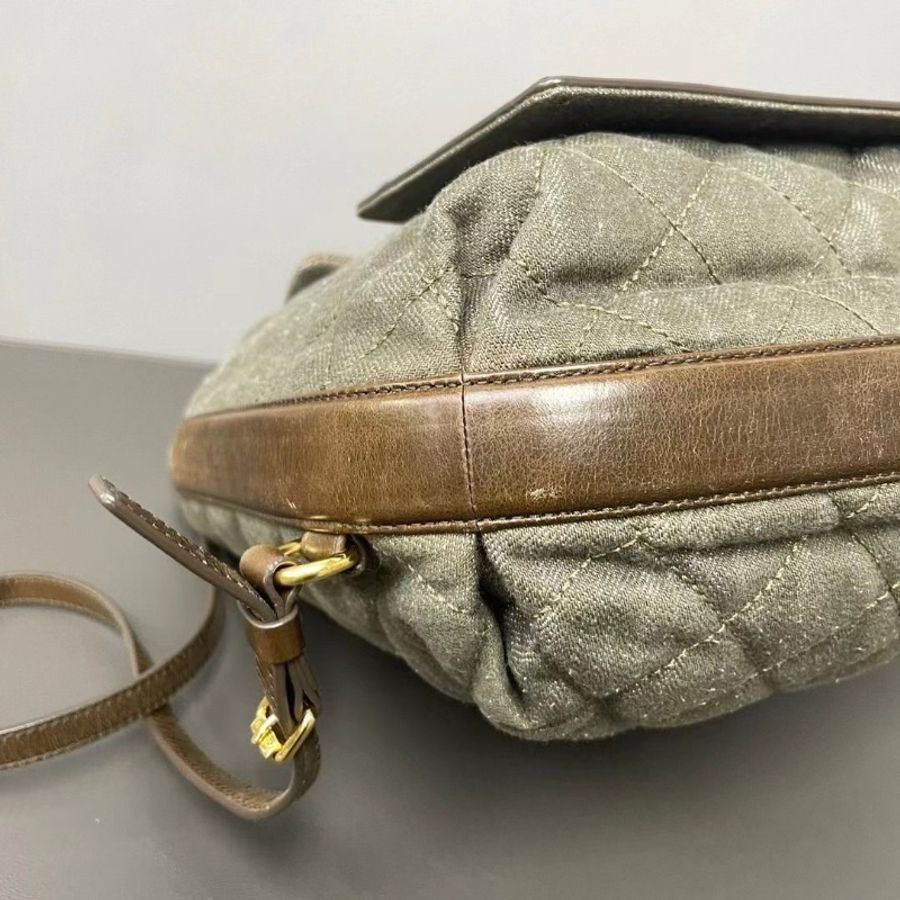 Chanel 古巴系列 牛仔丹寧後背包 菱格紋設計 25.5*30*13 9新 配件塵袋-3