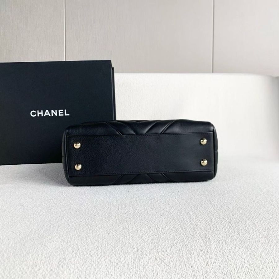 Chanel 黑金V紋2ways tote托特包 26*22*8 95新 配件塵袋保卡-7