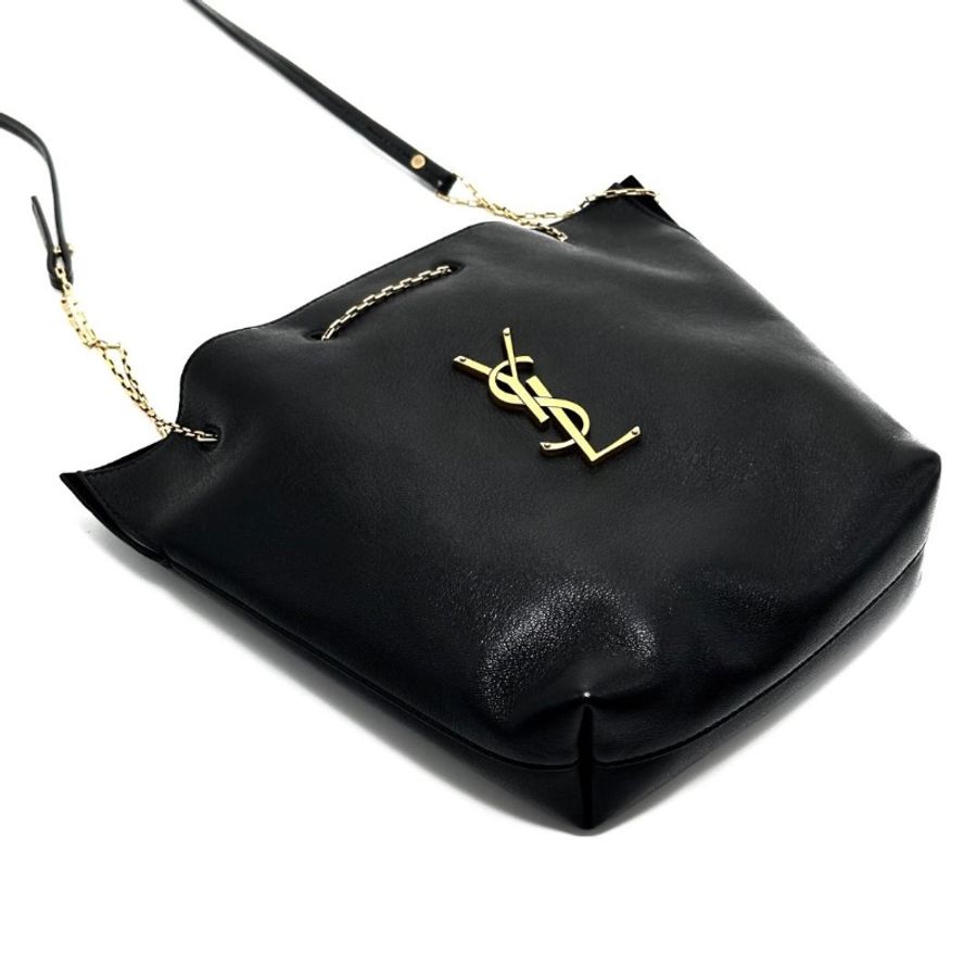 YSL 黑金鍊條肩背水桶包 14*20*5.5 95新 配件盒子 塵袋-5