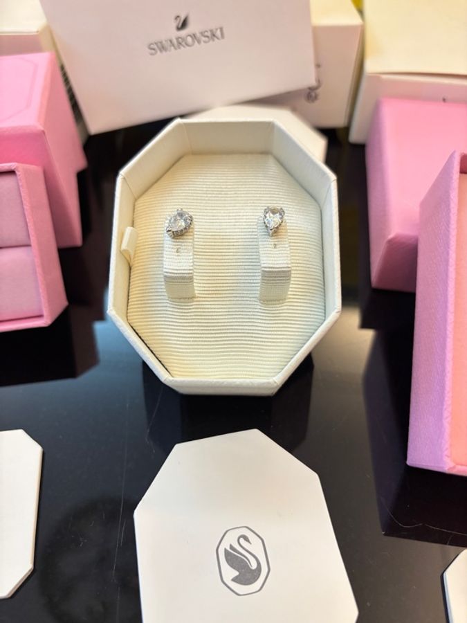 施華洛世奇戒指、耳環、項鍊 三件組(贈送手提袋)-2