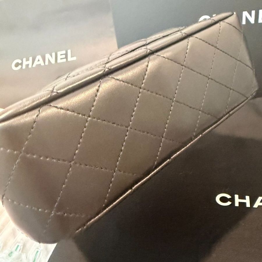 chanel cf20 山茶花調節扣肩背斜背包 羊皮 芯片款 全新閒置 配件塵袋盒子紙袋有購證-4