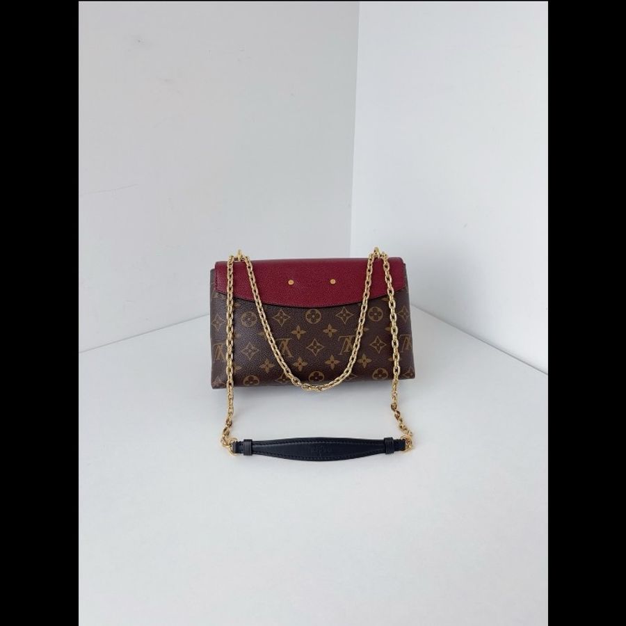 LV路易威登 Pallas chain傳奇信封鏈條包 酒紅色軟牛皮拼老花 98新✨️-2