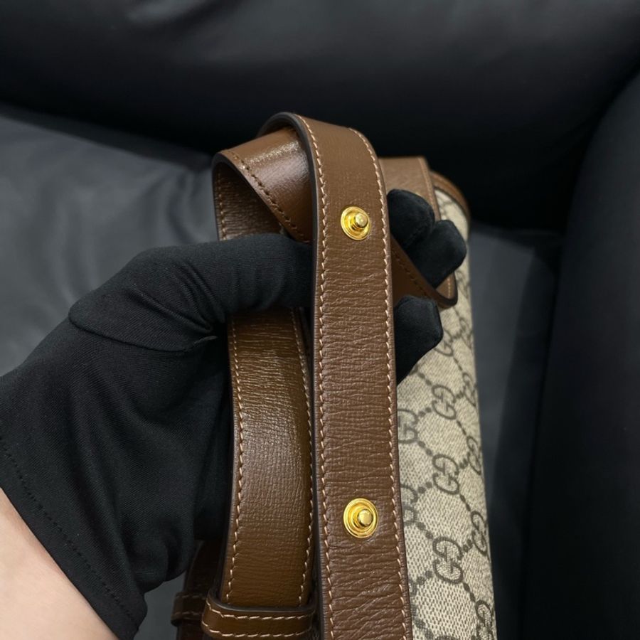 古馳/Gucci 1955系列老花馬鞍包中號 033 帆布-5