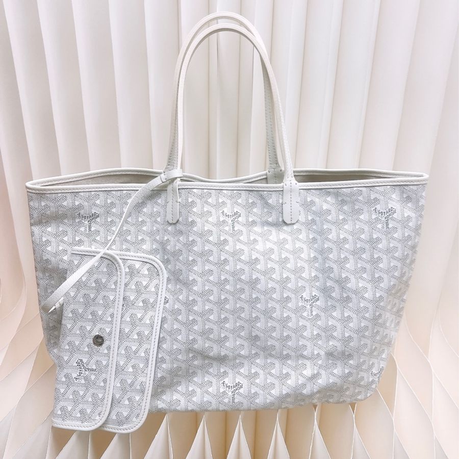 Goyard saint louis pm 白色老花托特包-0