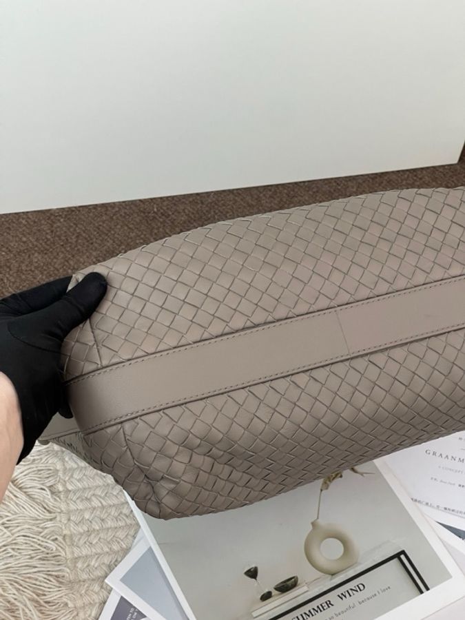Bottega Veneta葆蝶家 灰色編織斜挎單肩包 寬肩帶大飯盒 可斜挎單肩調節-18