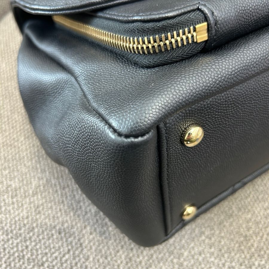 Chanel 香奈兒 荔枝紋牛皮郵差斜挎包 30開無卡 原始品相-5