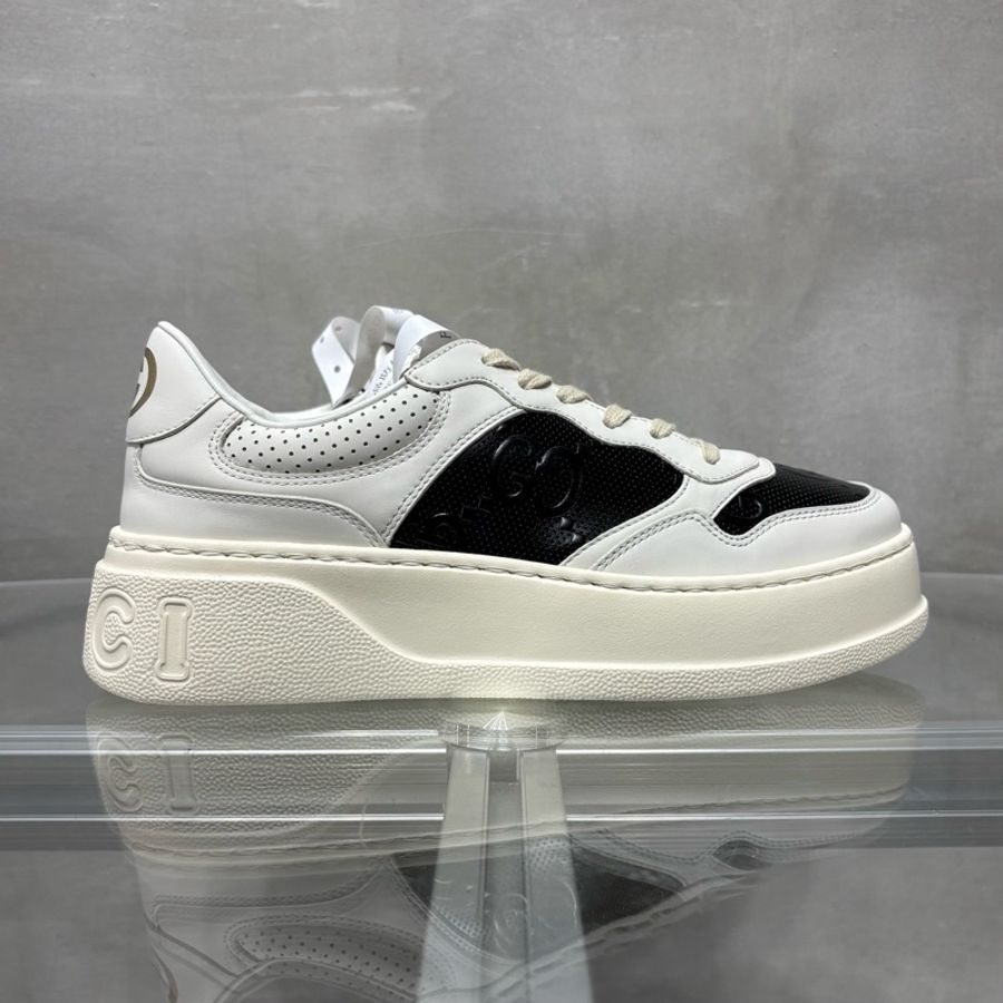 全新閒置Gucci/古馳 Embossed 餅乾鞋 黑白 尺碼/5.5 39.5碼-3