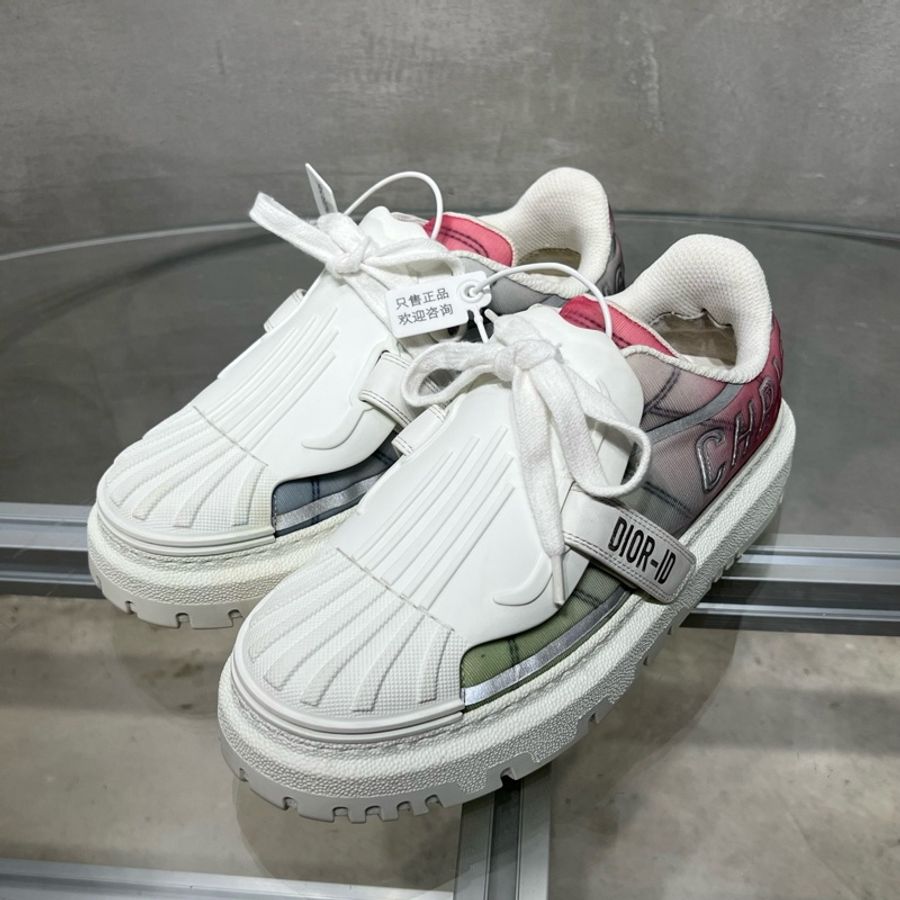 Dior/迪奧 粉白 厚底貝殼鞋 尺碼/37.5碼-0