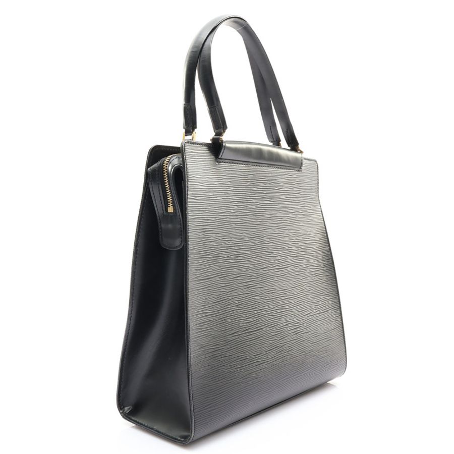 黑色 EPI 水波紋牛皮 Figari MM 手提包【LOUIS VUITTON LV 路易威登】 M52002-1