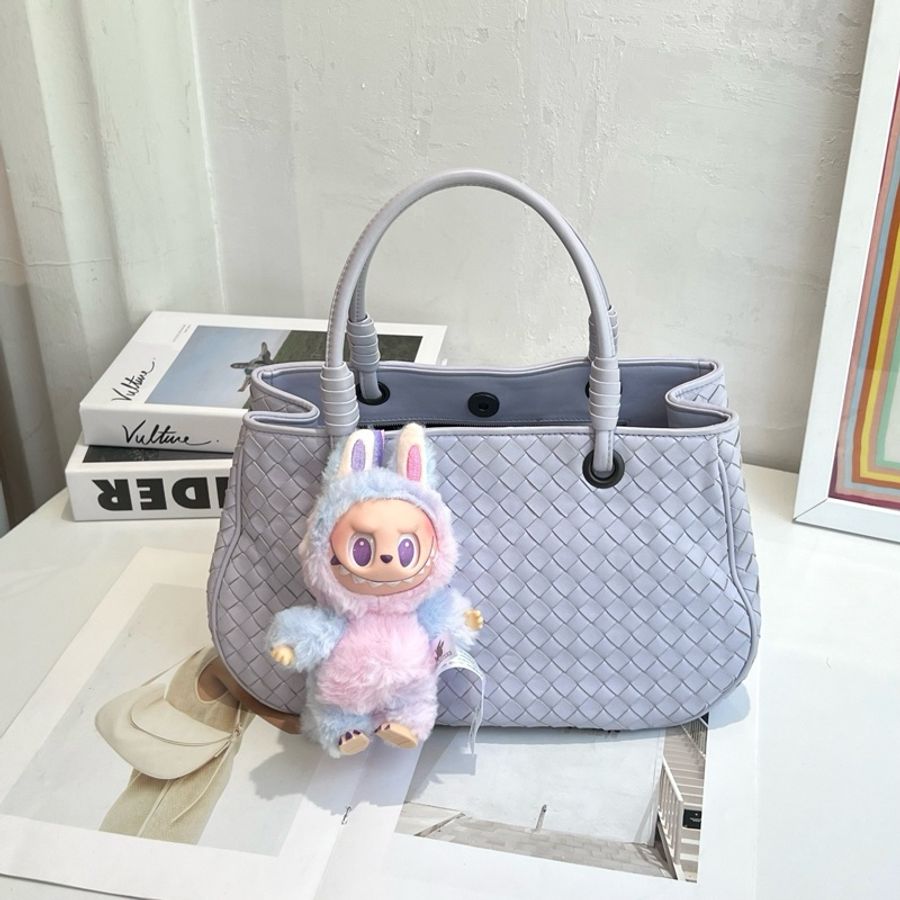 Bottega Veneta 葆蝶家 紫色編織手提包 底長29-0