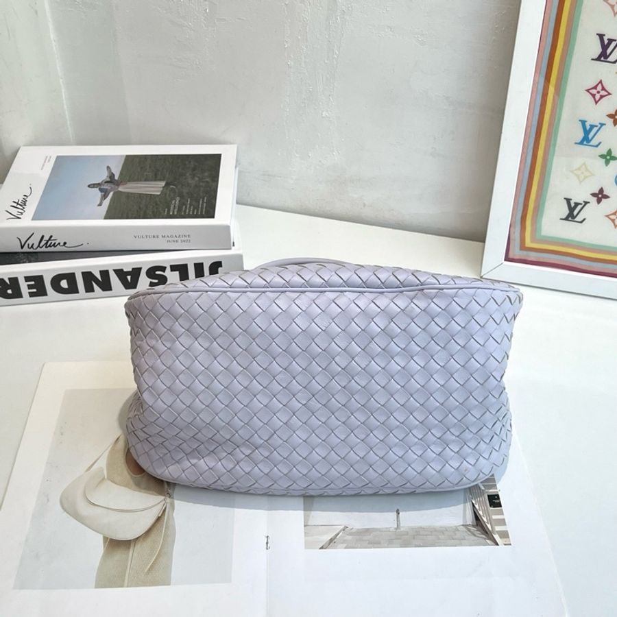 Bottega Veneta 葆蝶家 紫色編織手提包 底長29-4