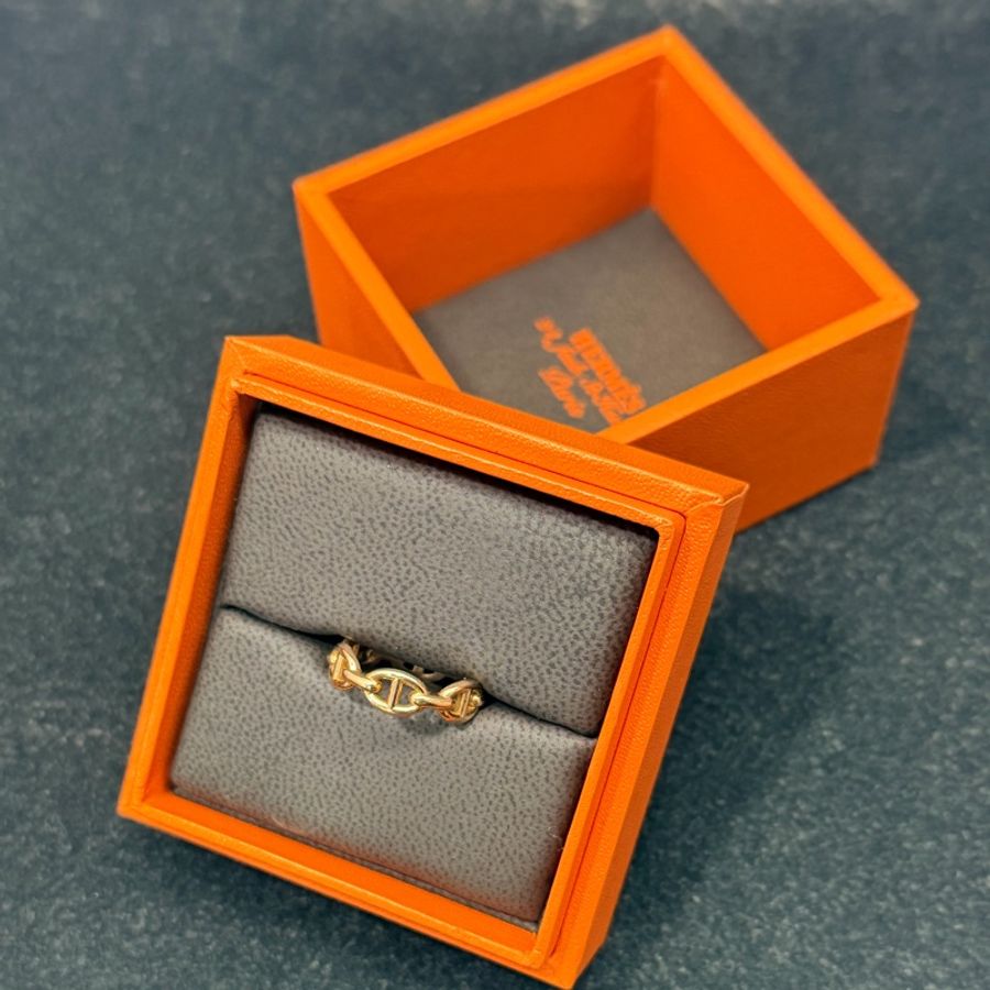 Hermes 750玫瑰金豬鼻戒指-0