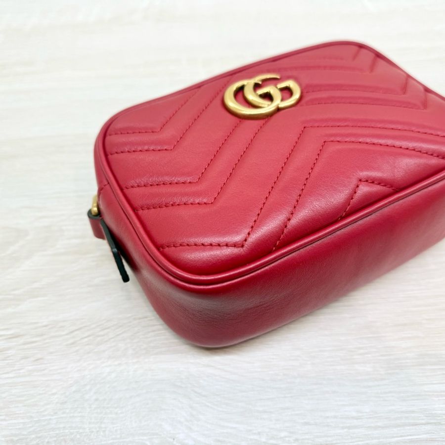 GUCCI紅色marmont18cm相機包448065-15
