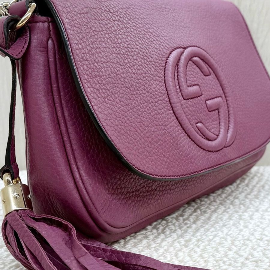 Gucci💜紫色牛皮Soho斜背包336752-10