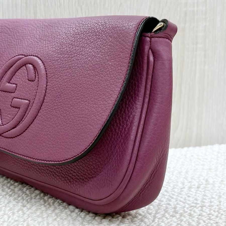 Gucci💜紫色牛皮Soho斜背包336752-11