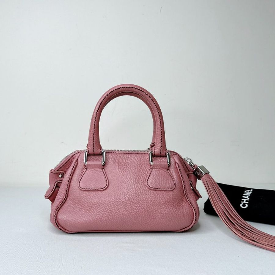 CHANEL Vintage皮革流蘇保齡球包-1