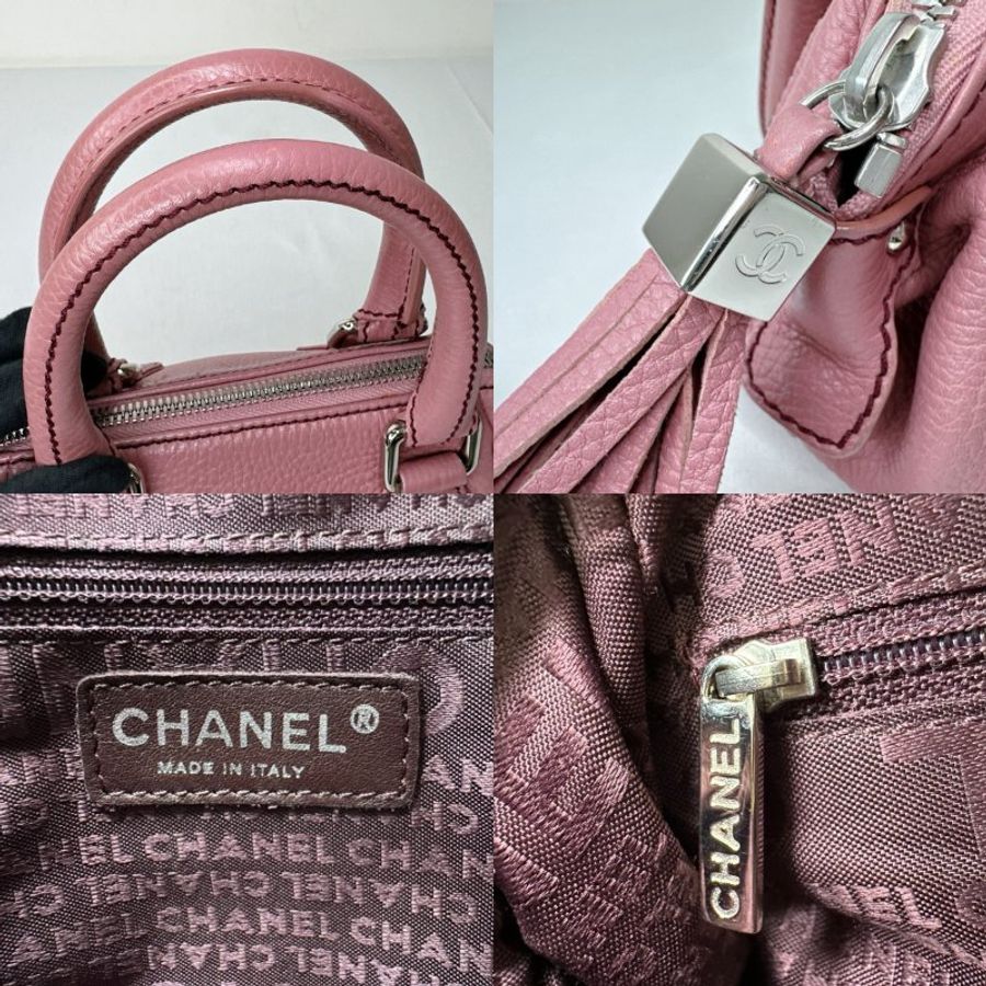 CHANEL Vintage皮革流蘇保齡球包-7