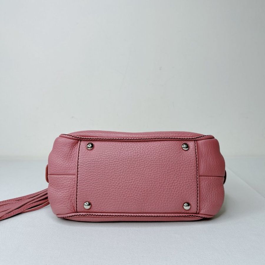 CHANEL Vintage皮革流蘇保齡球包-9