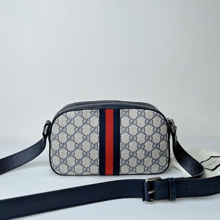 GUCCI Ophidia深藍帆布相機包-1
