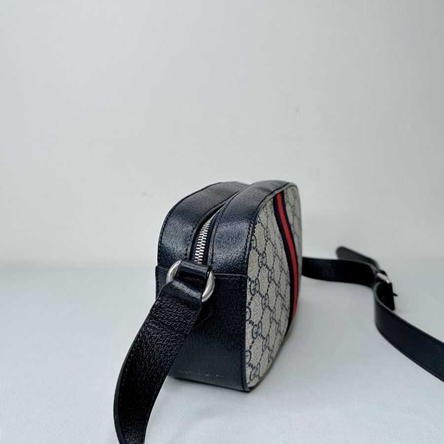 GUCCI Ophidia深藍帆布相機包-5