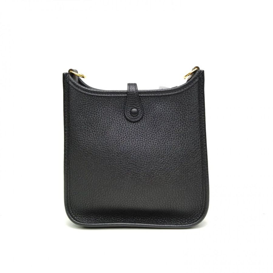 HERMES EvelyneMini16黑色TC皮Z刻金扣肩背包-2