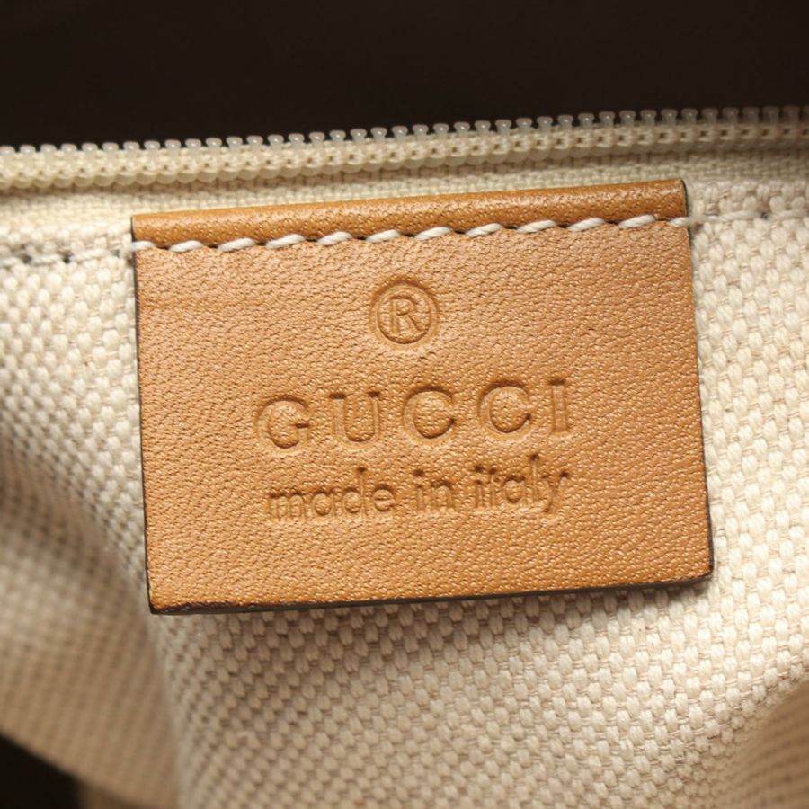 GUCCI Sukey GG 圖案單肩斜挎包 247902 牛仔藍駝色 二手-3