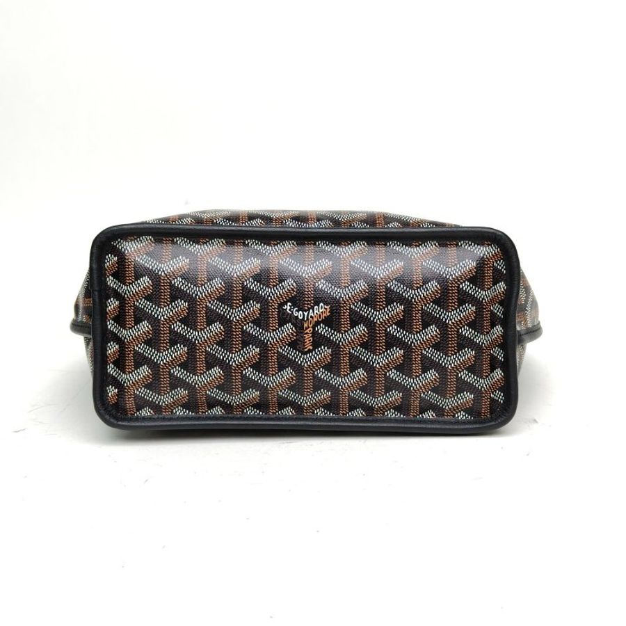 GOYARD Anjou雙面購物袋Mini黑色牛皮銀扣肩背包-4