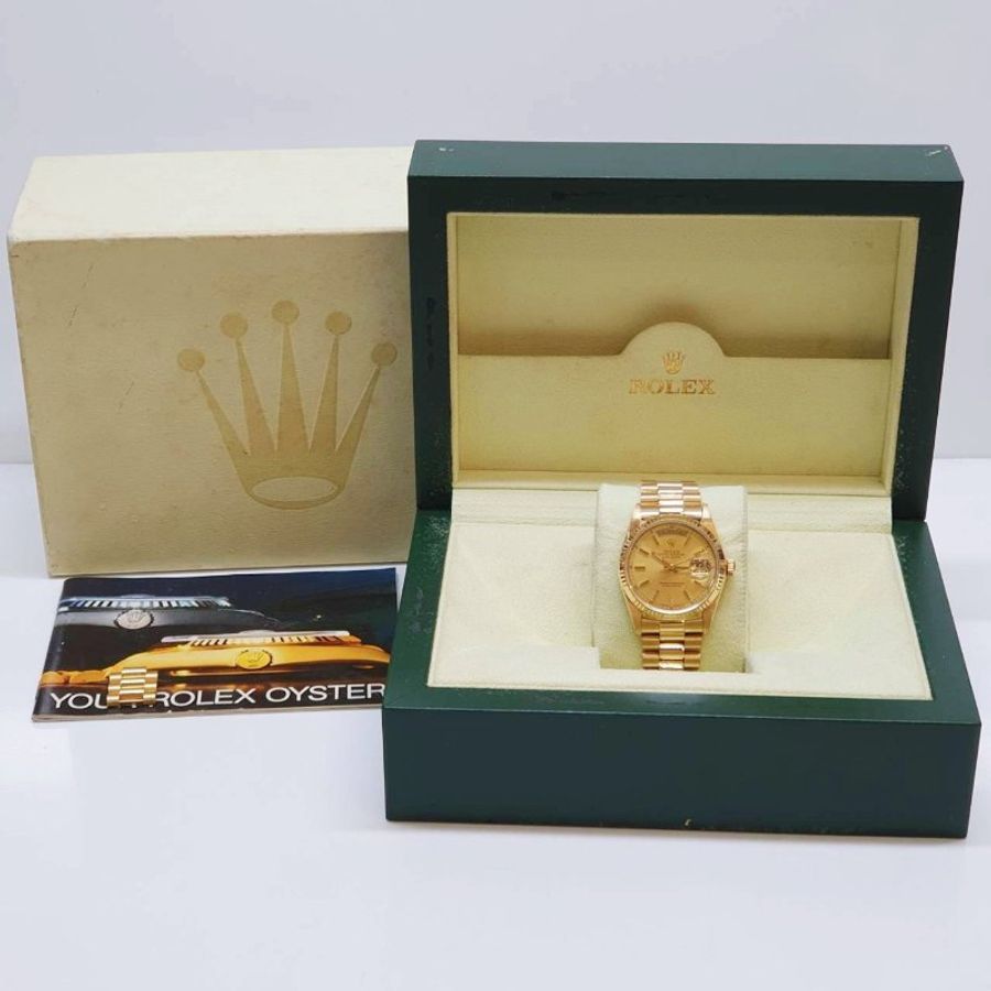 【大眾名錶】ROLEX勞力士 18038 Day-Date 18K金 蠔式日誌 金色T柱面盤 錶徑36mm 自動上鍊 18K金材質 G338-9