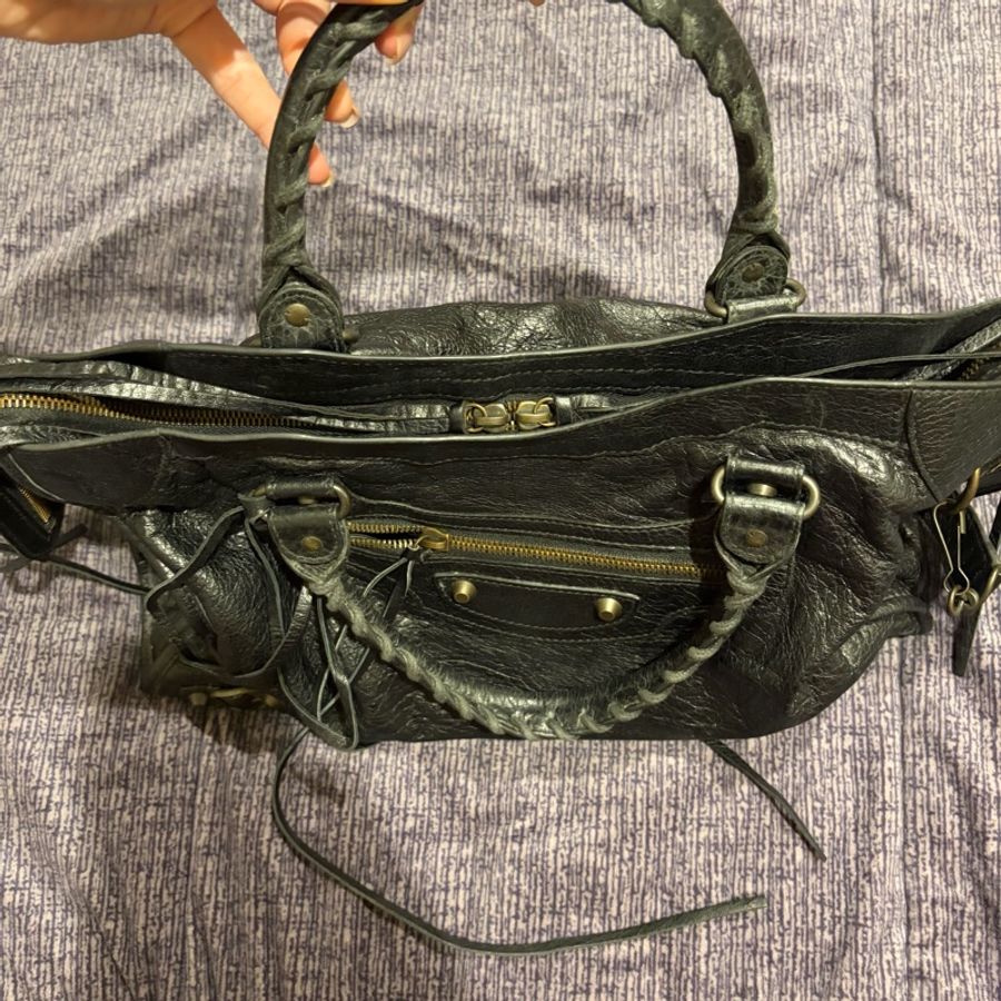 Balenciaga Classic City 黑色機車包|附背帶鏡子|經典停產款 可肩背手拿-8